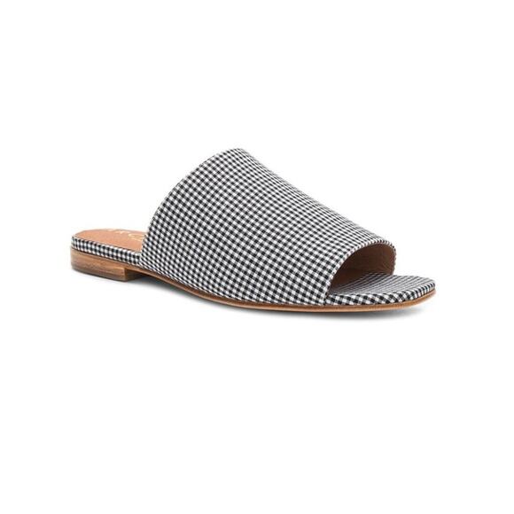 BNIB Black White Gingham Sandals w Dust Bag, WeWoreWhat, Size 7.5 (MSRP $149) - Picture 1 of 7